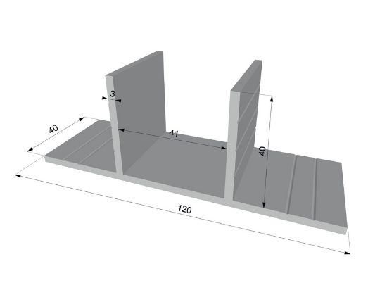 Obrázek Spojka Solar "U" s praporky, pro profily 40mm