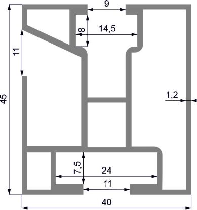 Obrázek Al profil Solar - 45x40 Cable AKCE!