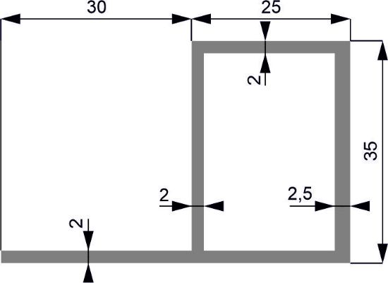 Obrázek Hliníkový jekl s praporkem 35X25X2