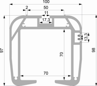 Obrázek Hliníkový profil Brána 100x98