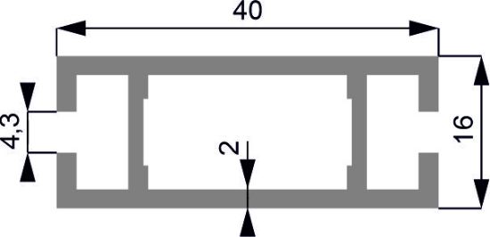 Obrázek Paždík 40x16 Alufinal elox