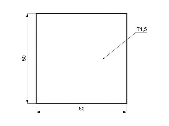 Obrázek Hliníkový přířez 1.5X500X500mm s jednostr. folií