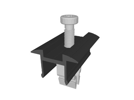 Obrázek Příchytka Solar- "Omega Click" černý elox; pro panel v.30-40mm
