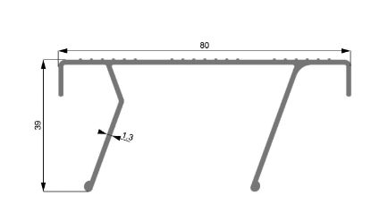 Obrázek Žebříková příčka 80x39x1.3