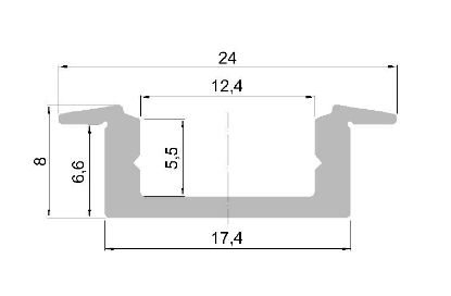 Obrázek Hliníkový profil pro LED zápustný