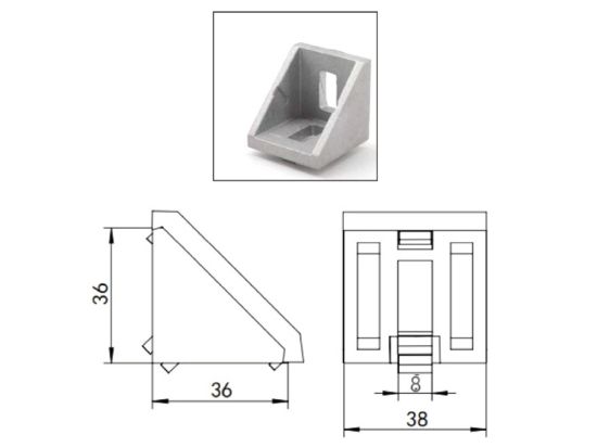 Obrázek Rohovník 38x36mm K40