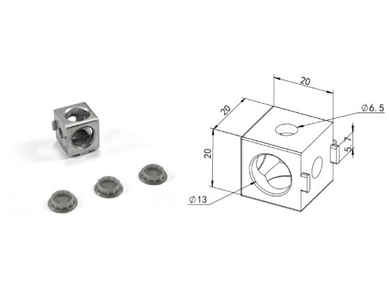 Obrázek Rohová spojka kostka 3D K20